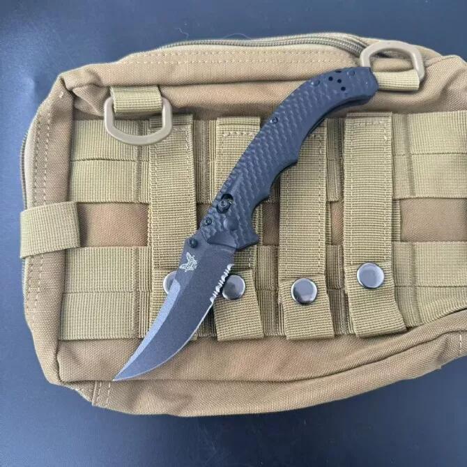 BM 865BK-01 Knives Mini Bedlam AXIS Folding Knife 3.54" S90V Blade, Black/OD Green G10 Handles