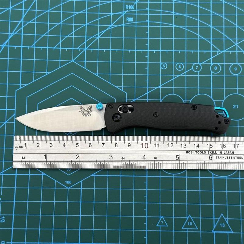 BM Mini 533 Knives  Bugout AXIS Folding Knife 2.75" S90V/Damascus Plain Blade, Carbon Fiber Handles - 533-3