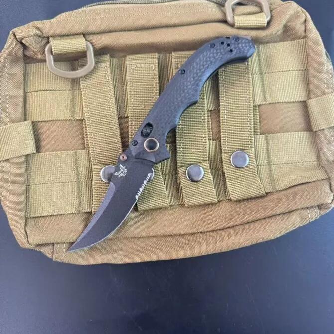 BM 865BK-02 Knifes Mini Bedlam AXIS Folding Knife 3.54" S90V Blade, Carbon Fiber Handles