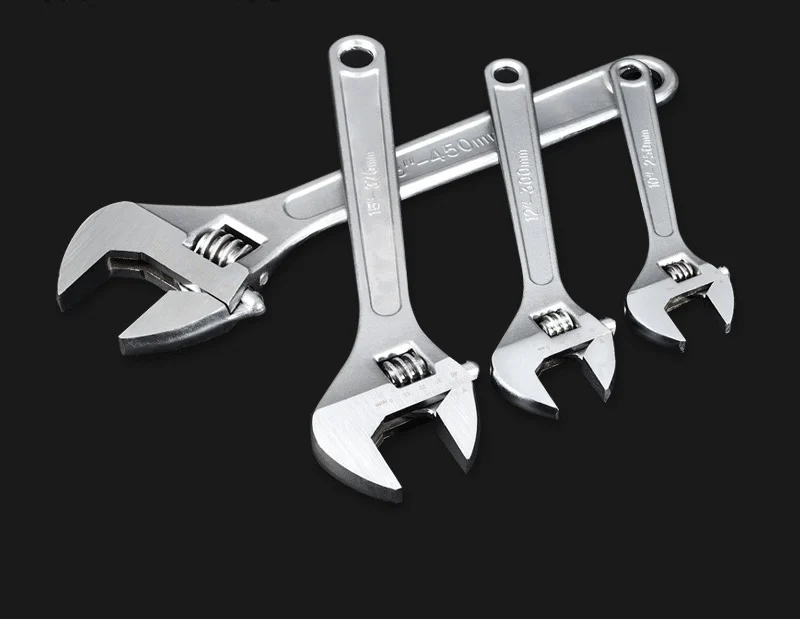 Nickel Plated Movable Wrench Set Manual Adjustable Live Wrench