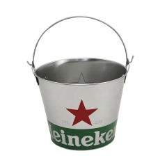 Custom 5L Round Metal Galvanized Ice Bucket Party Beverage Tub 6 Bottles Beer Champagne Drink Wine Cooler Chillers Drink Bucket