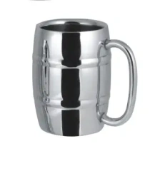 18oz, 16oz, 14oz, 8oz Hot Selling Stainless steel beer mugs metal polished wine barrel