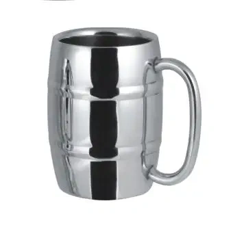 18oz, 16oz, 14oz, 8oz Hot Selling Stainless steel beer mugs metal polished wine barrel