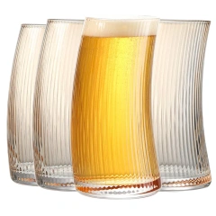 Wholesale Hot 17oz Unique Design Horn Shape Large Transparent Glass Drinking Beer Cup Glasses for Bar Decoration Holiday Gifts