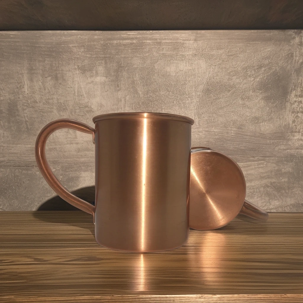 Classic 400ML Beer Glasses Pure Copper Cup with Tubular Handle 304 Stainless Steel for Bars and Restaurants