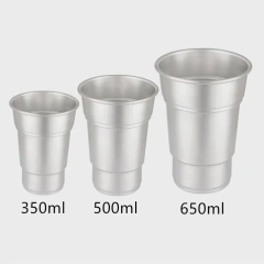 2021 new Aluminum Mug Cup wholesale 500ml single wall stackable aluminum beer cups cold drinking water bottles beer aluminum mug