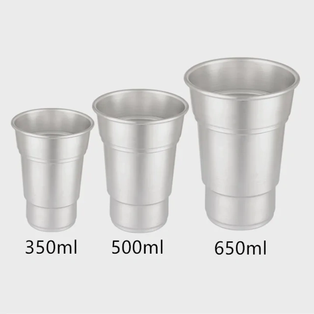 2021 new Aluminum Mug Cup wholesale 500ml single wall stackable aluminum beer cups cold drinking water bottles beer aluminum mug