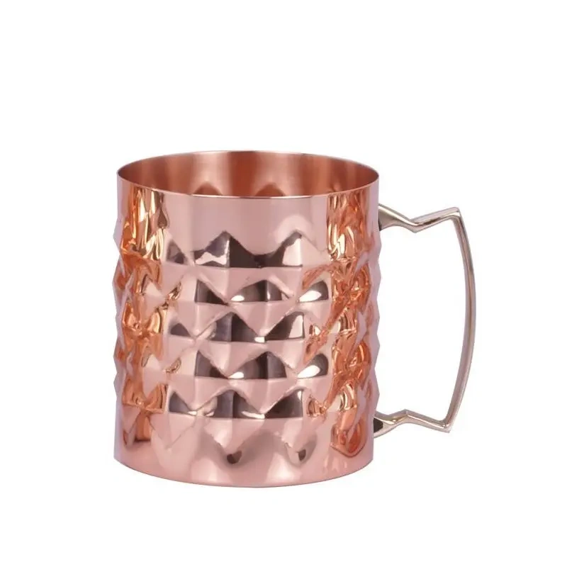 Copper Bar Tumblers Stainless Steel 18.5oz Hammered Drinking Mugs for Moscow Mule and Beer