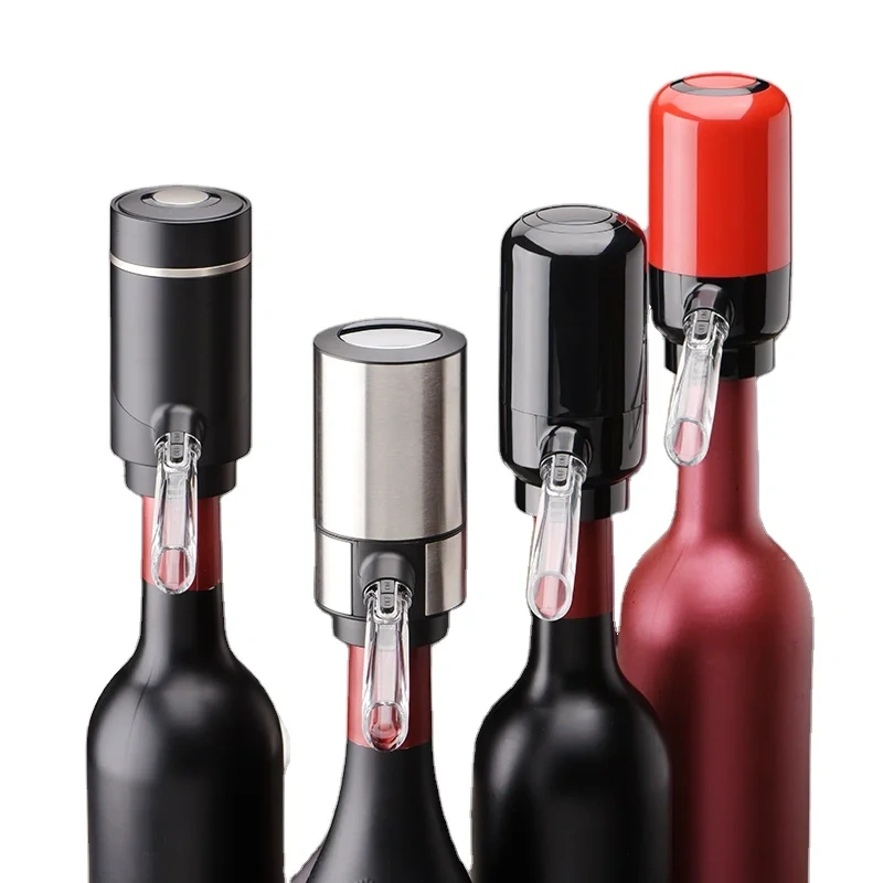 Portable Retractable Tube Stainless Steel One Touch Automatic Smart Decanter Dispenser Electric Wine Aerator Pourer