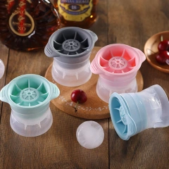 2024 hot selling Portable Custom silicone Round Clear Silicone Ice Cube Ice Sphere Bucket Mold wine Ball Maker Molds with cover