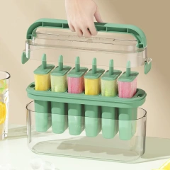 Wholesale Portable Silicone Ice Lolly Moulds Cube Shaped Popsicle Mold with Lid for Ice Cream Popsicle Tool Cube Tray