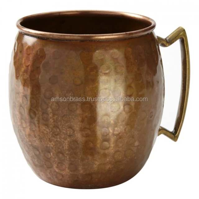 Metal Brass & Copper Drinkware Moscow Mule Mug New Design Decorative Footed Copper Mug