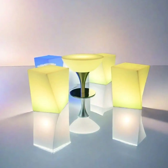 Modern Contemporary PE LED Light Bar Stool Chair High Quality Home Hotel Restaurant Cafe Bedroom School Living Room Use Wood