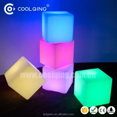 Modern European Design LED Cube Sofa Sectional Home Furniture with Bar Stool New Plastic Sectioned LED Living Room Furniture