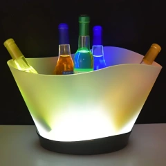 Waterproof luminous plastic LED ice bucket champagne ice bottle service tray for night club party events wedding