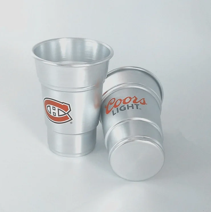 2021 new Aluminum Mug Cup wholesale 500ml single wall stackable aluminum beer cups cold drinking water bottles beer aluminum mug