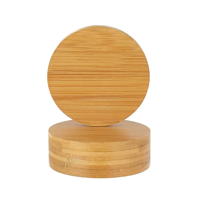 Natural Bamboo Coasters Coffee Cup Mats For Hot Food Or Drinks For Home Office Desk Bar Wooden Table Coffee Table