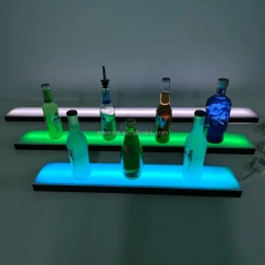 LED bar bottle display shelf 18" 24" 36" 48" wall mounted led acrylic floating wall shelf