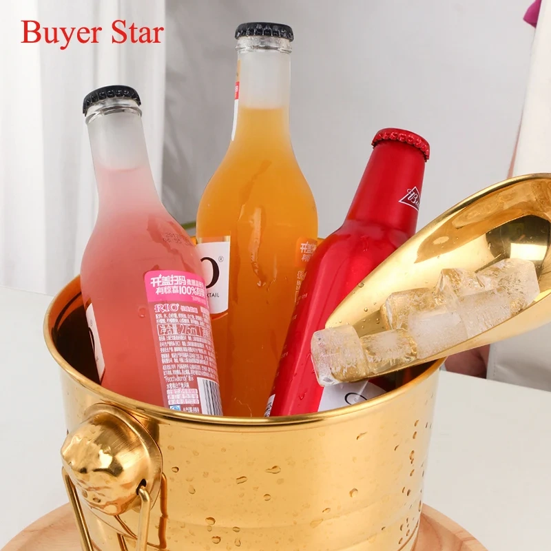 Buyer Star Stainless Steel Ice Bucket Red Wine Champagne Barrel Bar Ktv Ice Bucket Beer Champagne Bucket