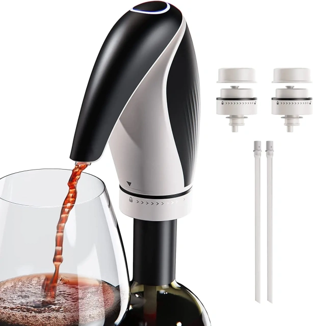 Wine Lovers Mini Automatic Cork Screw Wine Bottle Decanter Dispenser Gift Set Pourer Electric Wine Aerator