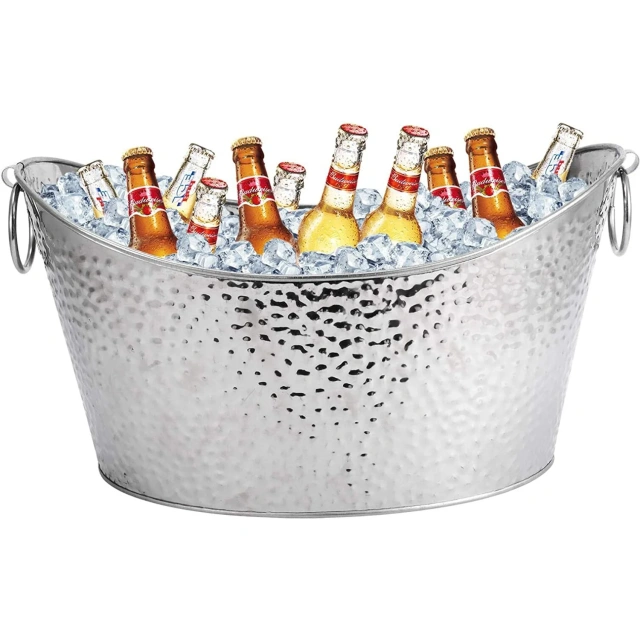 12L Stainless Steel Insulated Beverage Party Tub Large Ice Buckets for Parties Champagne Buckets for Business and Family Party