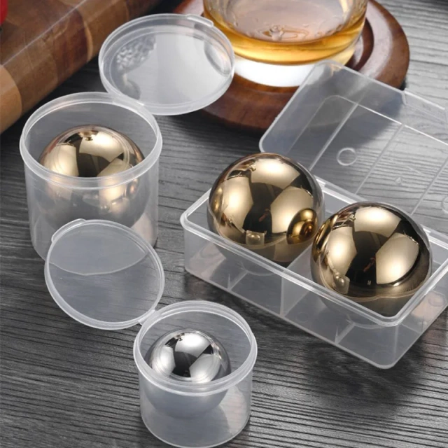 Wine Chiller Stainless Steel Whiskey Ice Ball 38mm Golden Ice Cubes Bar Accessories Custom Ice Cube Balls