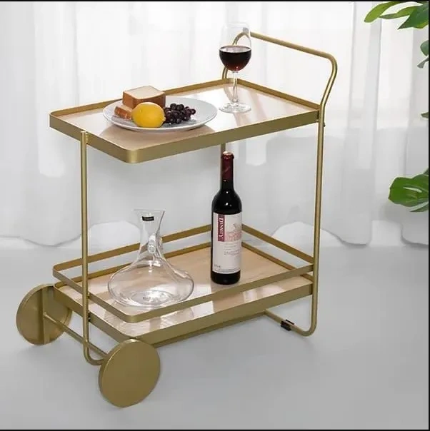 Hotel And Home Furniture Luxury Gold Metal Frame Bar Carts Drink Trolley Wine & Beer Serving Metal Bar Ware Trolley For Hotels
