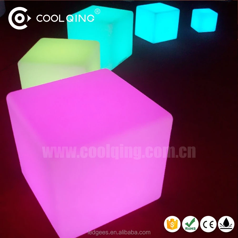 Modern European Design LED Cube Sofa Sectional Home Furniture with Bar Stool New Plastic Sectioned LED Living Room Furniture