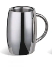 18oz, 16oz, 14oz, 8oz Hot Selling Stainless steel beer mugs metal polished wine barrel