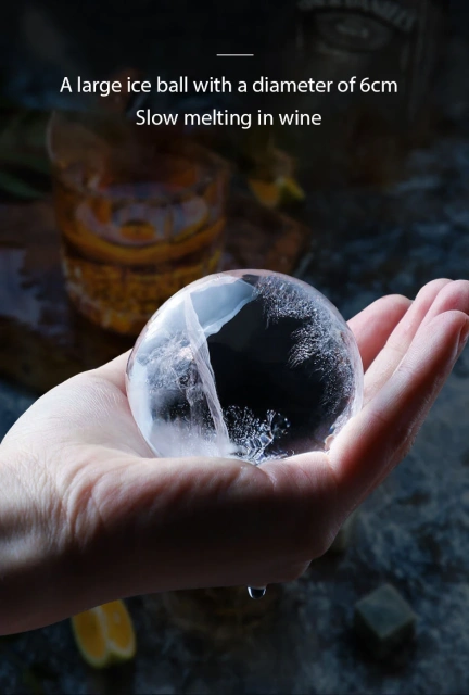 2024 hot selling Portable Custom silicone Round Clear Silicone Ice Cube Ice Sphere Bucket Mold wine Ball Maker Molds with cover
