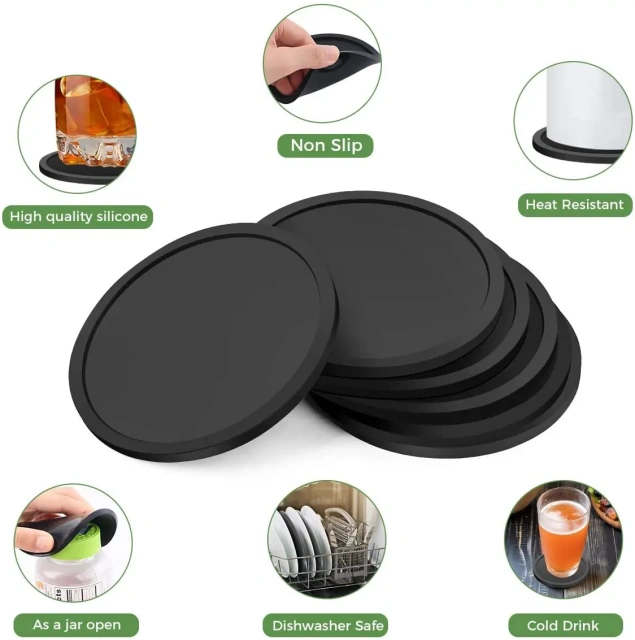 set of 8 table beverage mug silicone drink coaster for any table use