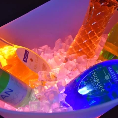 Waterproof luminous plastic LED ice bucket champagne ice bottle service tray for night club party events wedding