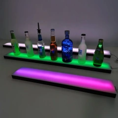 LED bar bottle display shelf 18" 24" 36" 48" wall mounted led acrylic floating wall shelf