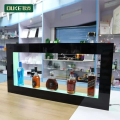 Custom acrylic LED wine display rack wall-mounted Bar LED colored wine rack