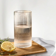 4pcs/set Bar Beverages Ice Coffee Cup Juice Beer Drinkware Glass Cups Vintage Glassware Transparent Cocktail Glasses Set