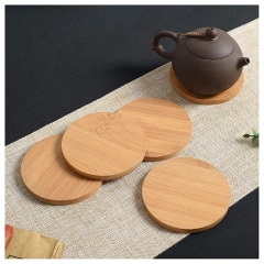 Natural Bamboo Coasters Coffee Cup Mats For Hot Food Or Drinks For Home Office Desk Bar Wooden Table Coffee Table