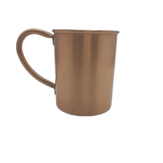 Classic 400ML Beer Glasses Pure Copper Cup with Tubular Handle 304 Stainless Steel for Bars and Restaurants