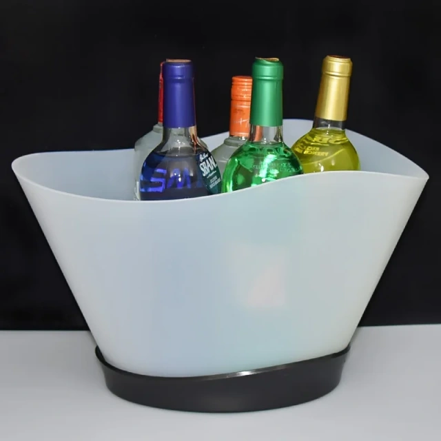 Waterproof luminous plastic LED ice bucket champagne ice bottle service tray for night club party events wedding
