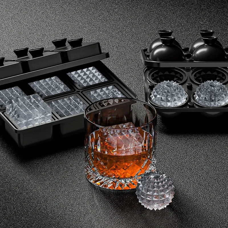New Style Silicone Ice Ball Mold Silicone Ice Tray  Beautiful rhomboid Shaped Ball cube Ice Maker Mold