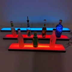 LED bar bottle display shelf 18" 24" 36" 48" wall mounted led acrylic floating wall shelf