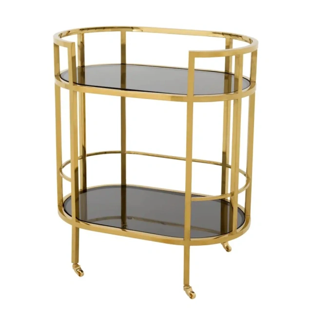 Hotel And Home Furniture Luxury Gold Metal Frame Bar Carts Drink Trolley Wine & Beer Serving Metal Bar Ware Trolley For Hotels
