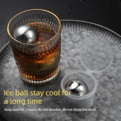 Wine Chiller Stainless Steel Whiskey Ice Ball 38mm Golden Ice Cubes Bar Accessories Custom Ice Cube Balls