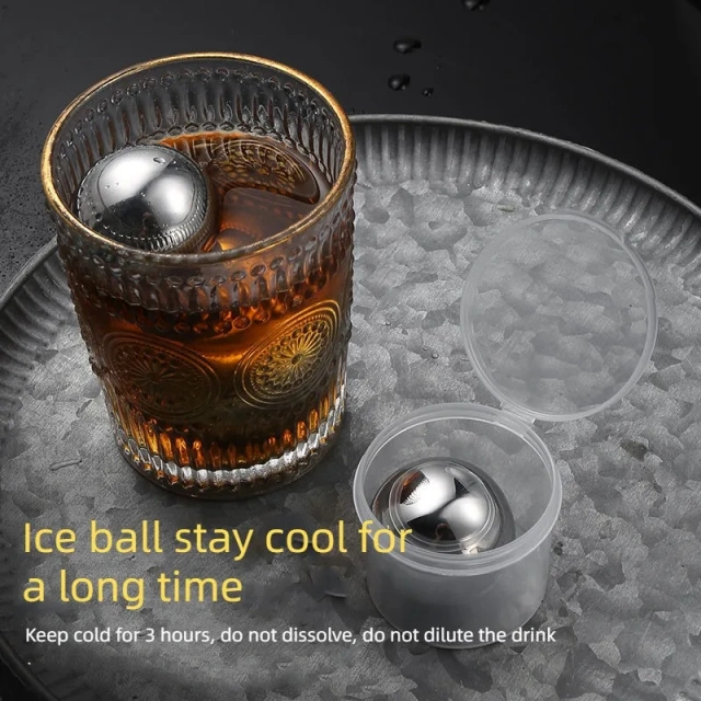 Wine Chiller Stainless Steel Whiskey Ice Ball 38mm Golden Ice Cubes Bar Accessories Custom Ice Cube Balls