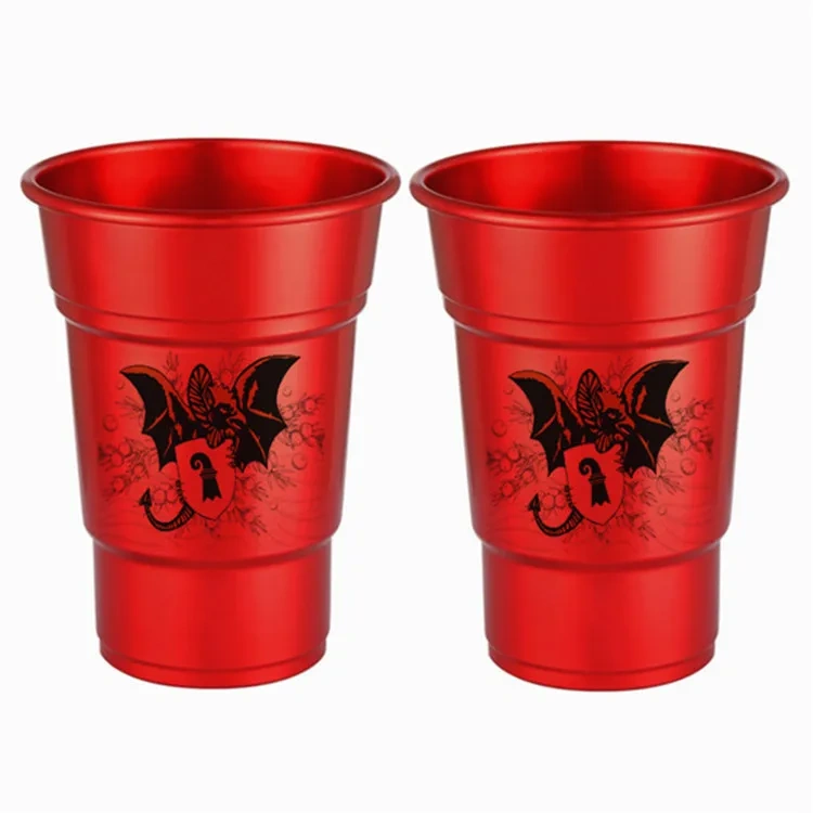 2021 new Aluminum Mug Cup wholesale 500ml single wall stackable aluminum beer cups cold drinking water bottles beer aluminum mug