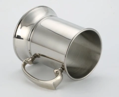16oz Single Wall stainless steel beer mug with glass bottom