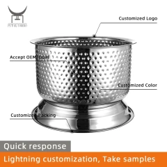 Hammered Drink Cooler Stainless Steel Beverage Tub Champagne Bucket For Weddings Family Business Party Large Ice Bucket