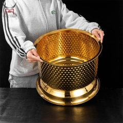 Hammered Drink Cooler Stainless Steel Beverage Tub Champagne Bucket For Weddings Family Business Party Large Ice Bucket