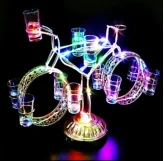 rechargeable plastic acrylic night club bar Display Stand Wine Rack Shot Glass Tray Multi-color Led Bottle Tray For Nightclub
