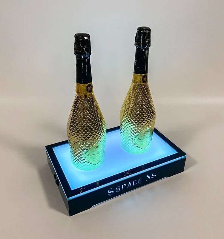 Led Acrylic wall Mounted Wine Racks LED Lighted Liquor Bottle Display Shelf LED Bar beer Shelves for Liquor