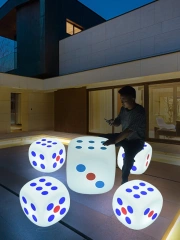 New arrival Plastic illuminated bar furniture party led light up giant dice seats bar night club led table and chairs